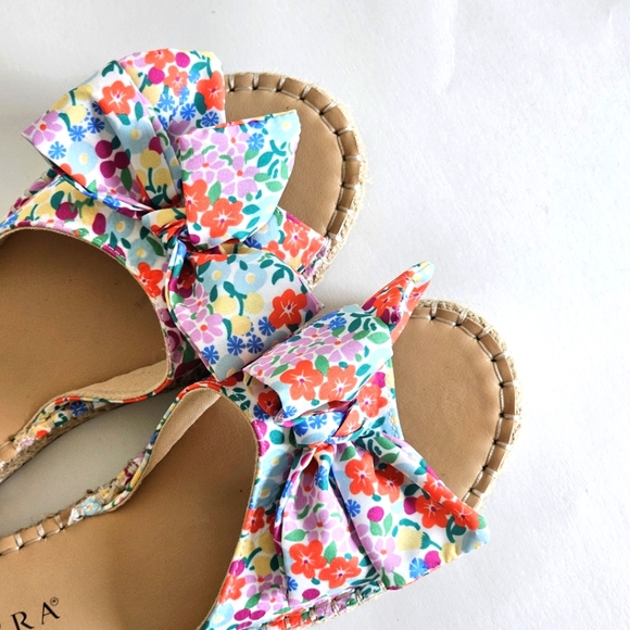 Fashion Serra Women's Sz 9 Colorful Floral Bow Slip On Espadrilles Jute Midsole - Picture 3 of 13